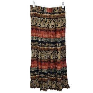 Vintage Coldwater Creek Modest Midi Broomstick Skirt Elastic Waist Small Petite